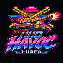 Load image into Gallery viewer, 1-113th FA HHB Havoc Black Compression Poly TShirt (Premium)
