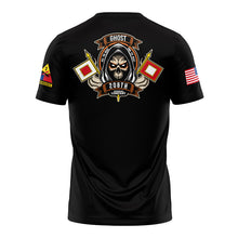 Load image into Gallery viewer, 208th Signal Co "Athletic" Fit Guardian Black Poly TShirt (Premium)
