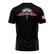 Load image into Gallery viewer, JRTC Airdrop Branch FFJM &quot;Athletic&quot; Fit Black Poly TShirt (Premium)
