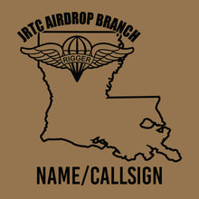 Load image into Gallery viewer, JRTC Airdrop Force Skull &quot;Loose&quot; Fit Brown Poly TShirt (Premium)
