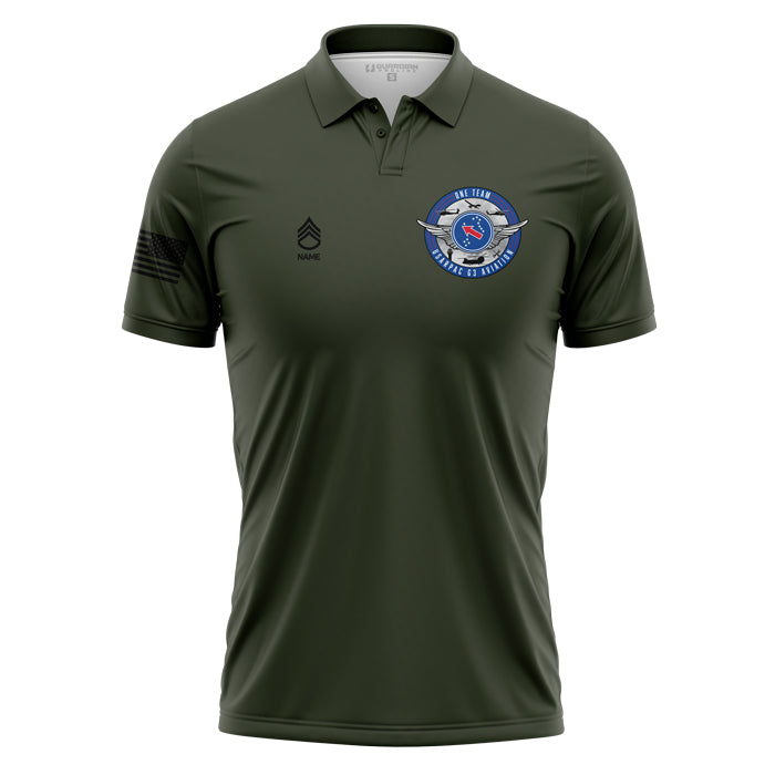 USARPAC AVN Military Green Fusion Polo (Premium)